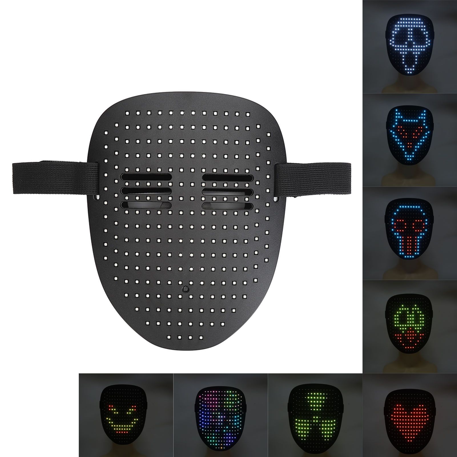 LED Party Face Cover Gesture Sensing Adjustable Light Up Transforming Face view 10