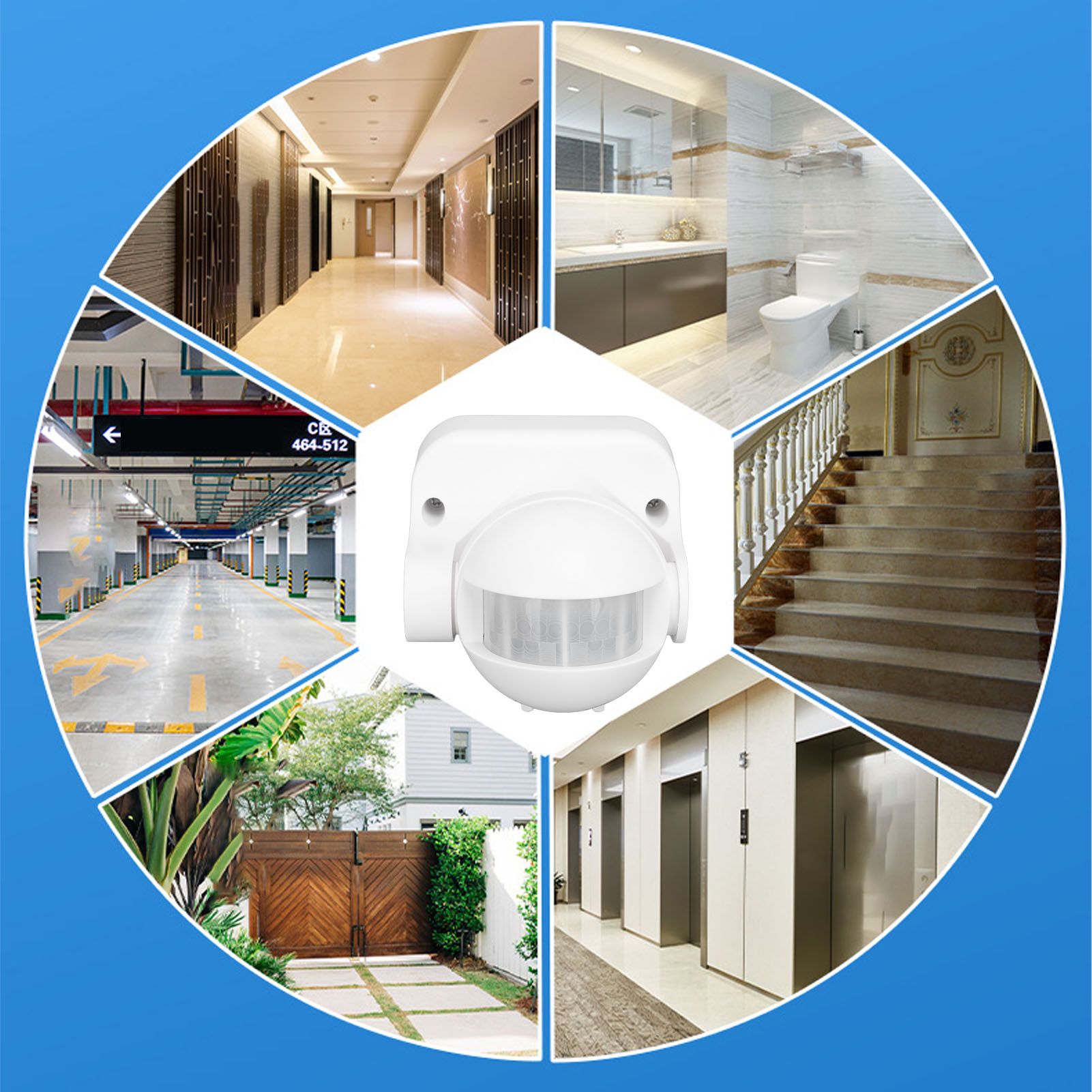 Wall Mounted Motion Sensor Automatic Dusk to Dawn Spherical PIR Sensor Outdoor view 11
