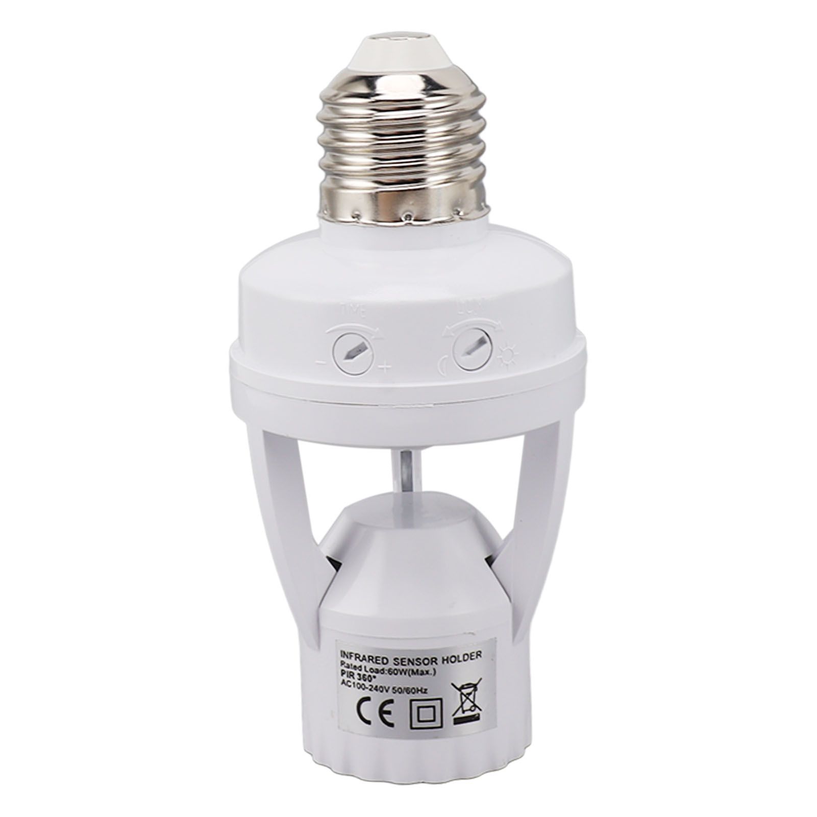 Motion Sensor Light Socket PIR Motion E27 Screw Bulb Adapter Adjustable Auto view 4