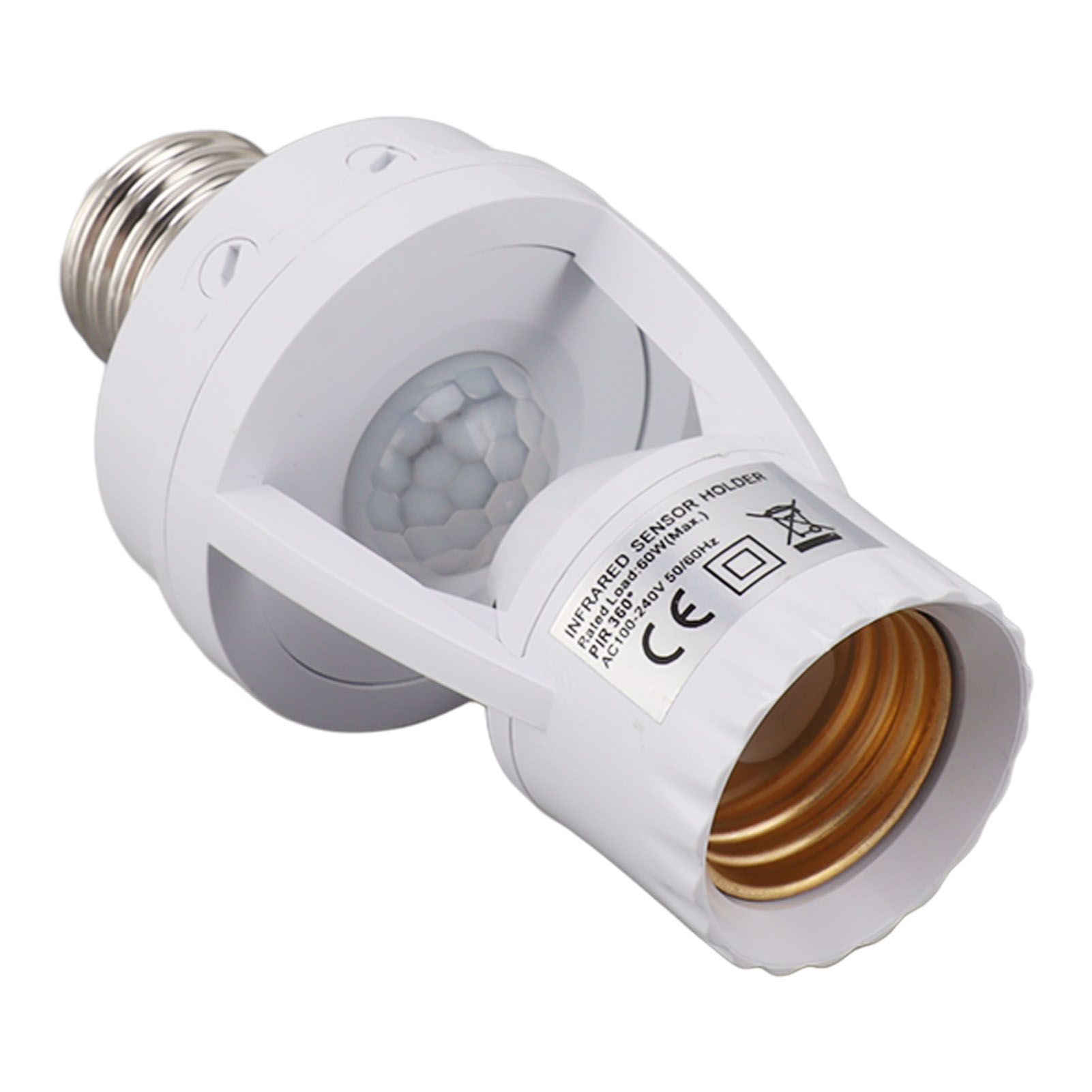 Motion Sensor Light Socket PIR Motion E27 Screw Bulb Adapter Adjustable Auto view 5