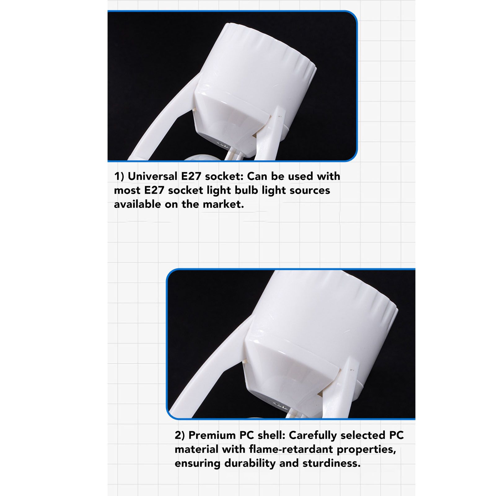 Motion Sensor Light Socket PIR Motion E27 Screw Bulb Adapter Adjustable Auto view 14