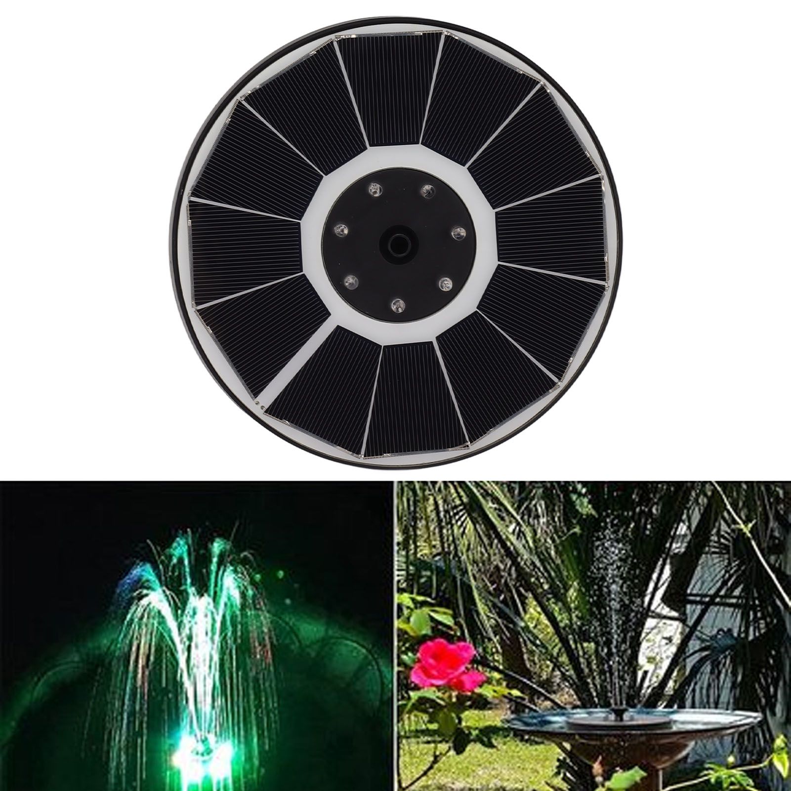 Solar Fountain Light with 8 Nozzles 3.5W 900mAh Colorful Powerful Solar Bird view 10