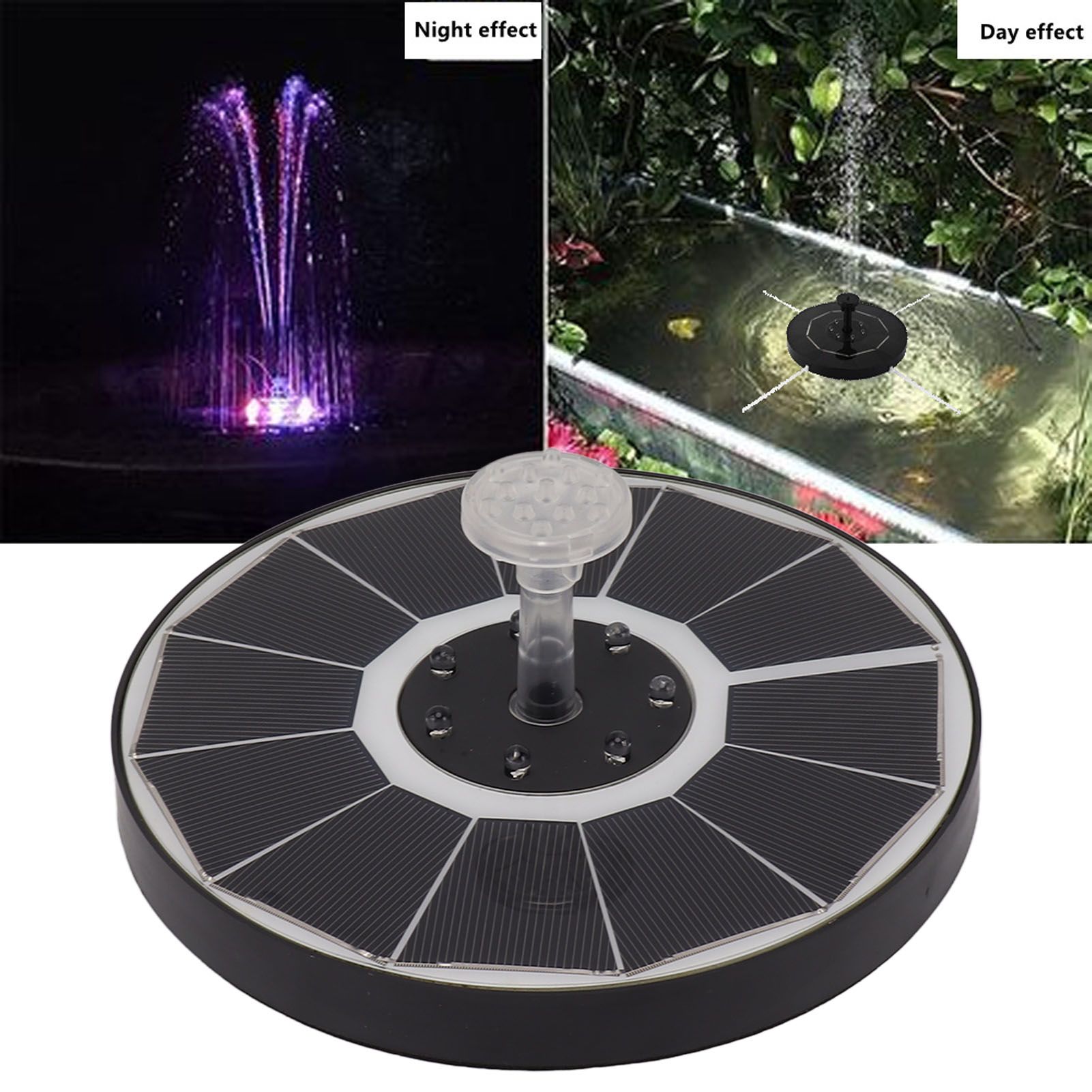 Solar Fountain Light with 8 Nozzles 3.5W 900mAh Colorful Powerful Solar Bird view 11