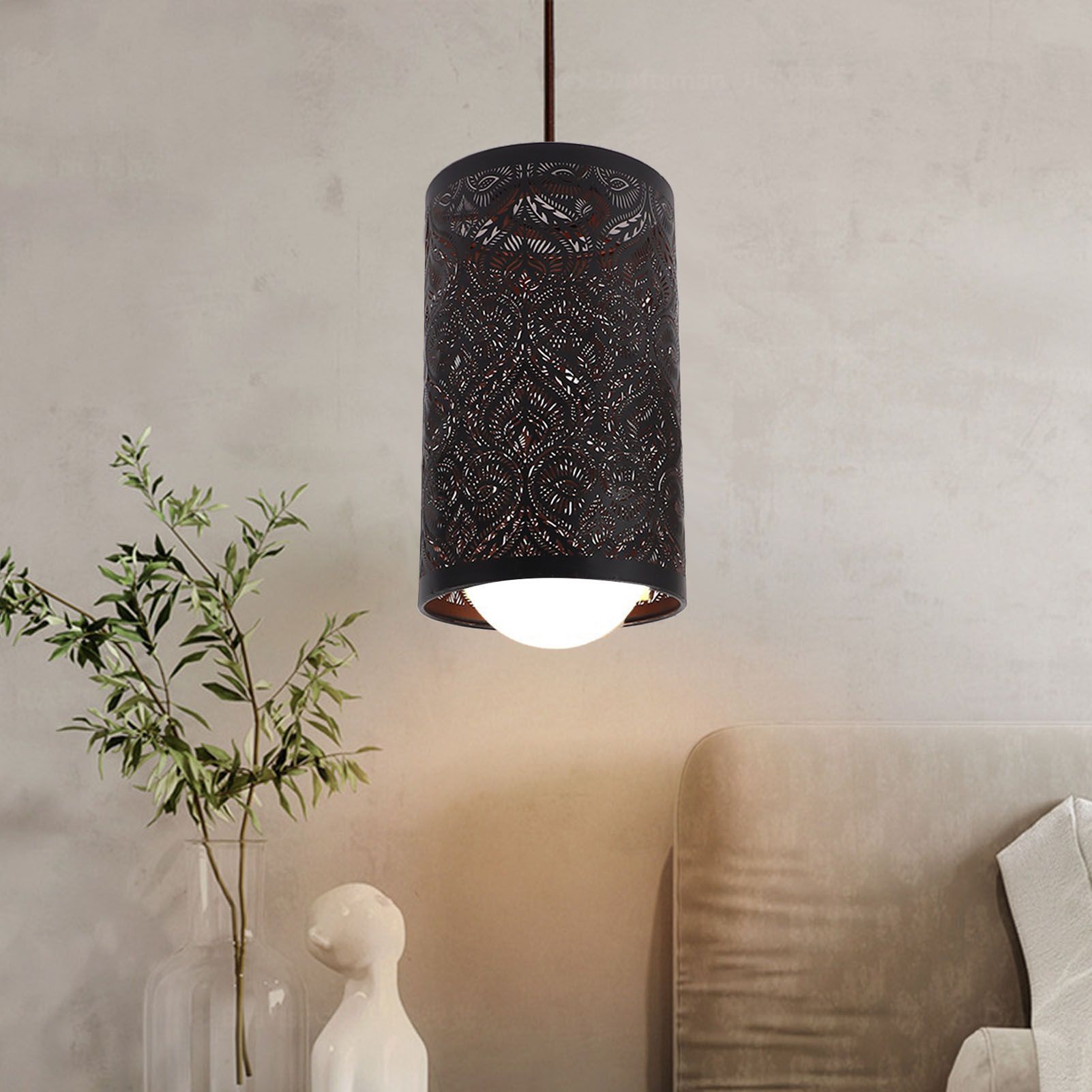 Wrought Iron Lamp Shade Iron Detachable Hollow Carved Modern Lampshade for E27 view 11