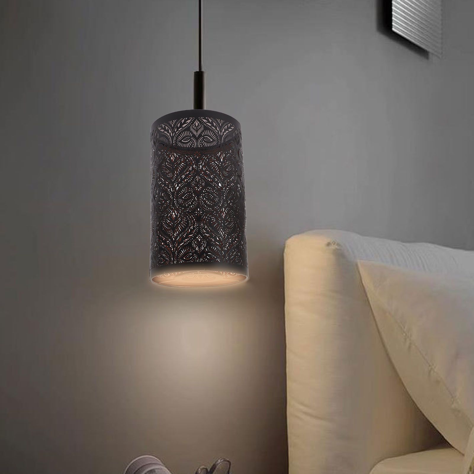 Wrought Iron Lamp Shade Iron Detachable Hollow Carved Modern Lampshade for E27 view 12