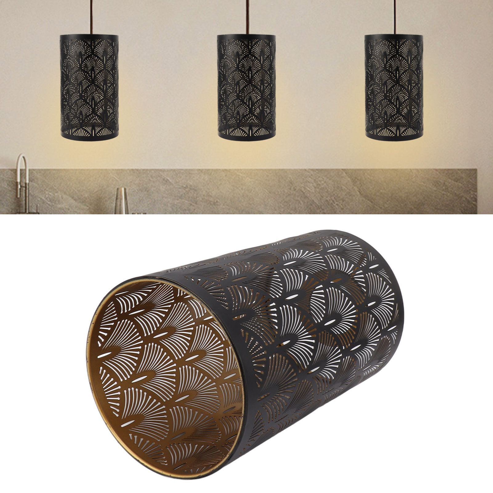 Modern Lampshade Metal Cylindrical Hollow Out E27 E26 Lamp Shade for Bedroom view 12