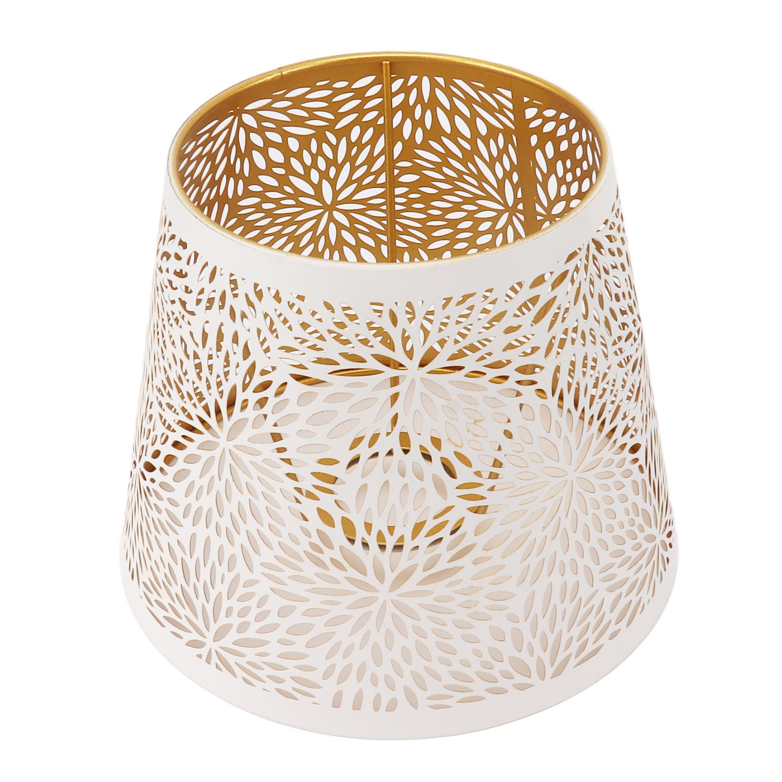 Lamp Shade E27 E26 White Carved Flower Pattern Iron Modern Design Easy view 2