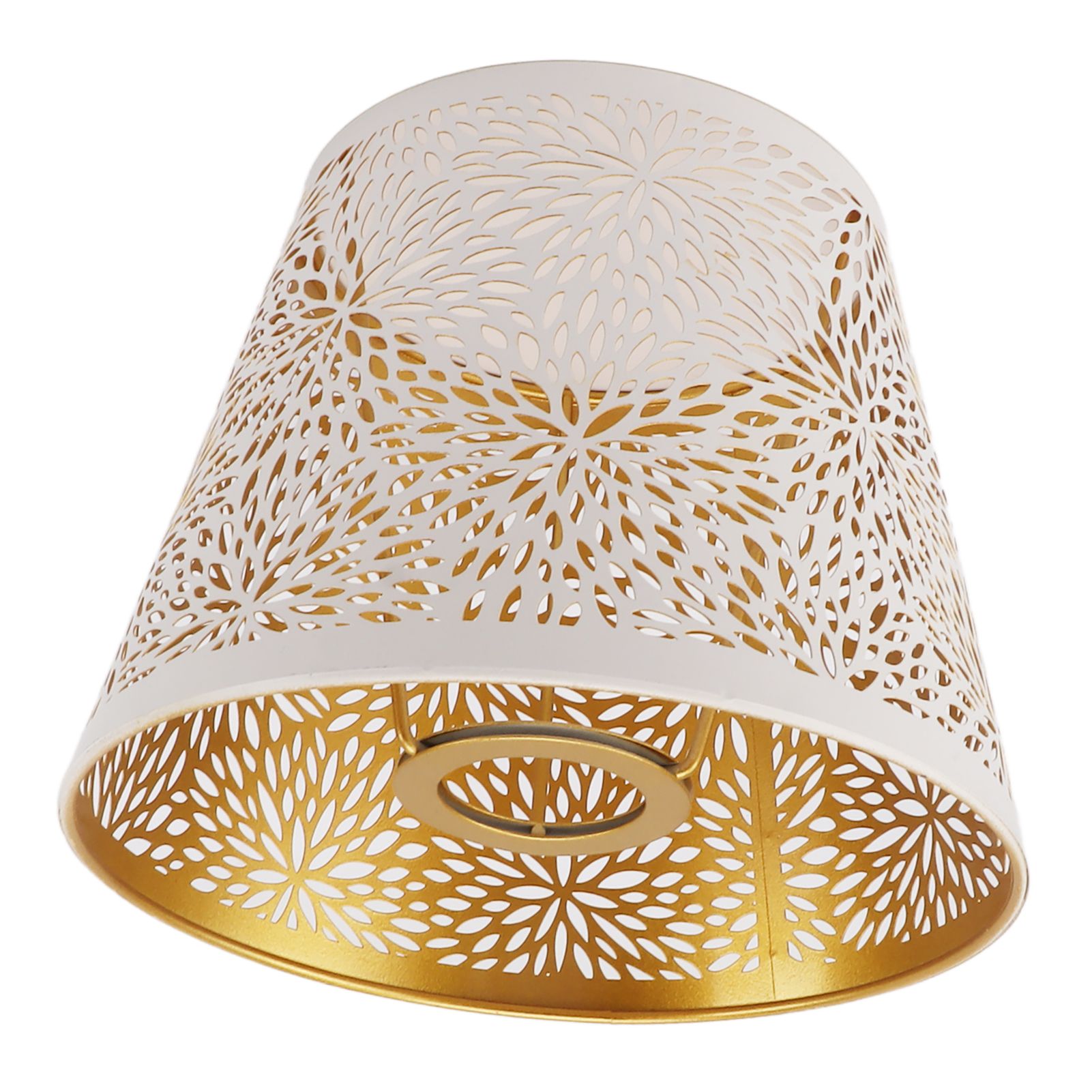 Lamp Shade E27 E26 White Carved Flower Pattern Iron Modern Design Easy view 5