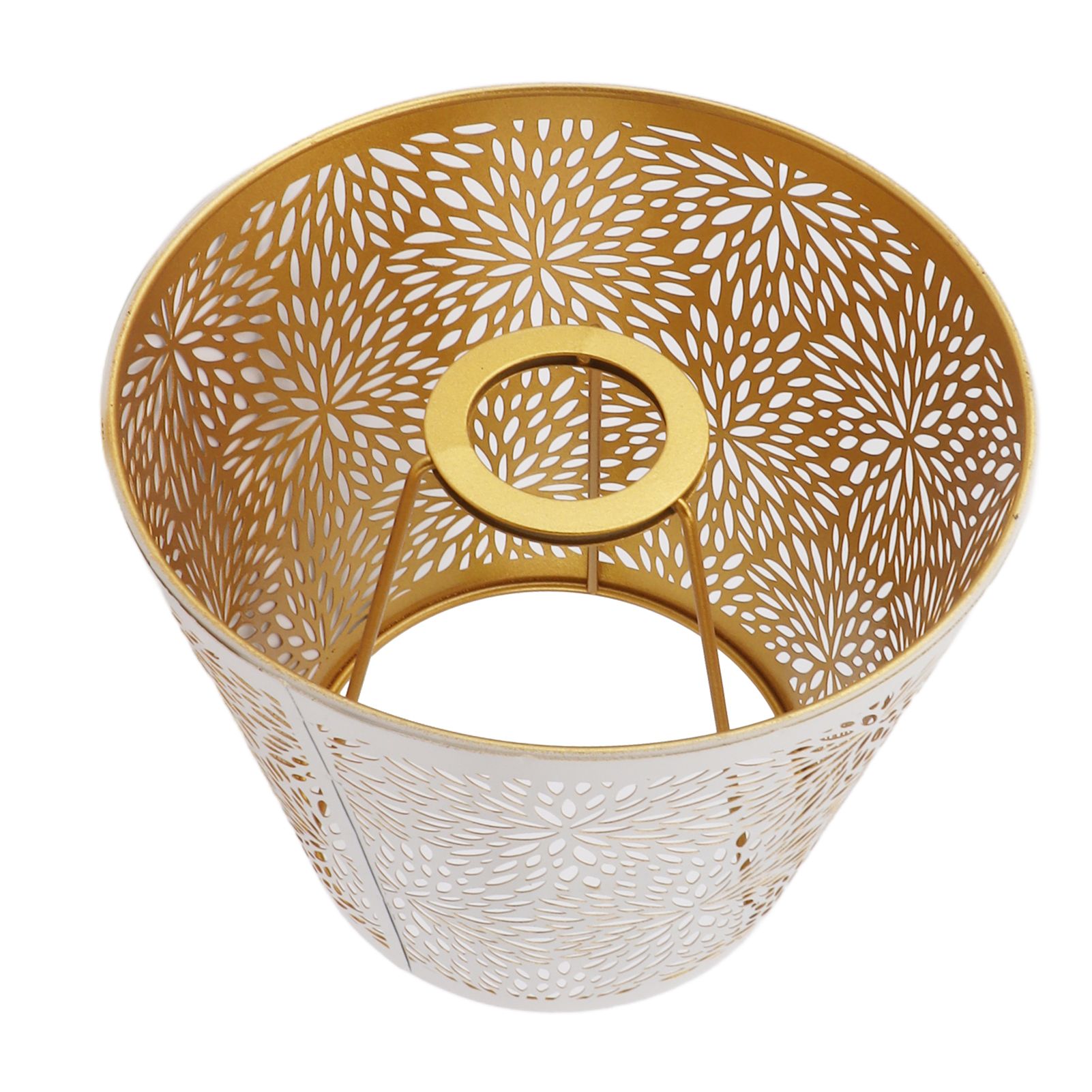 Lamp Shade E27 E26 White Carved Flower Pattern Iron Modern Design Easy view 7