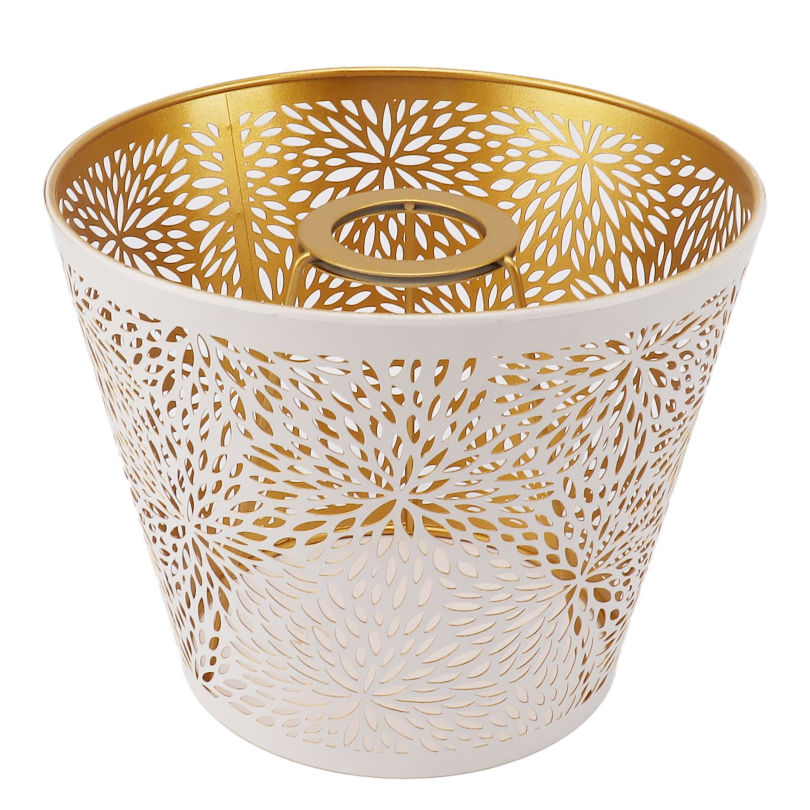 Lamp Shade E27 E26 White Carved Flower Pattern Iron Modern Design Easy view 9