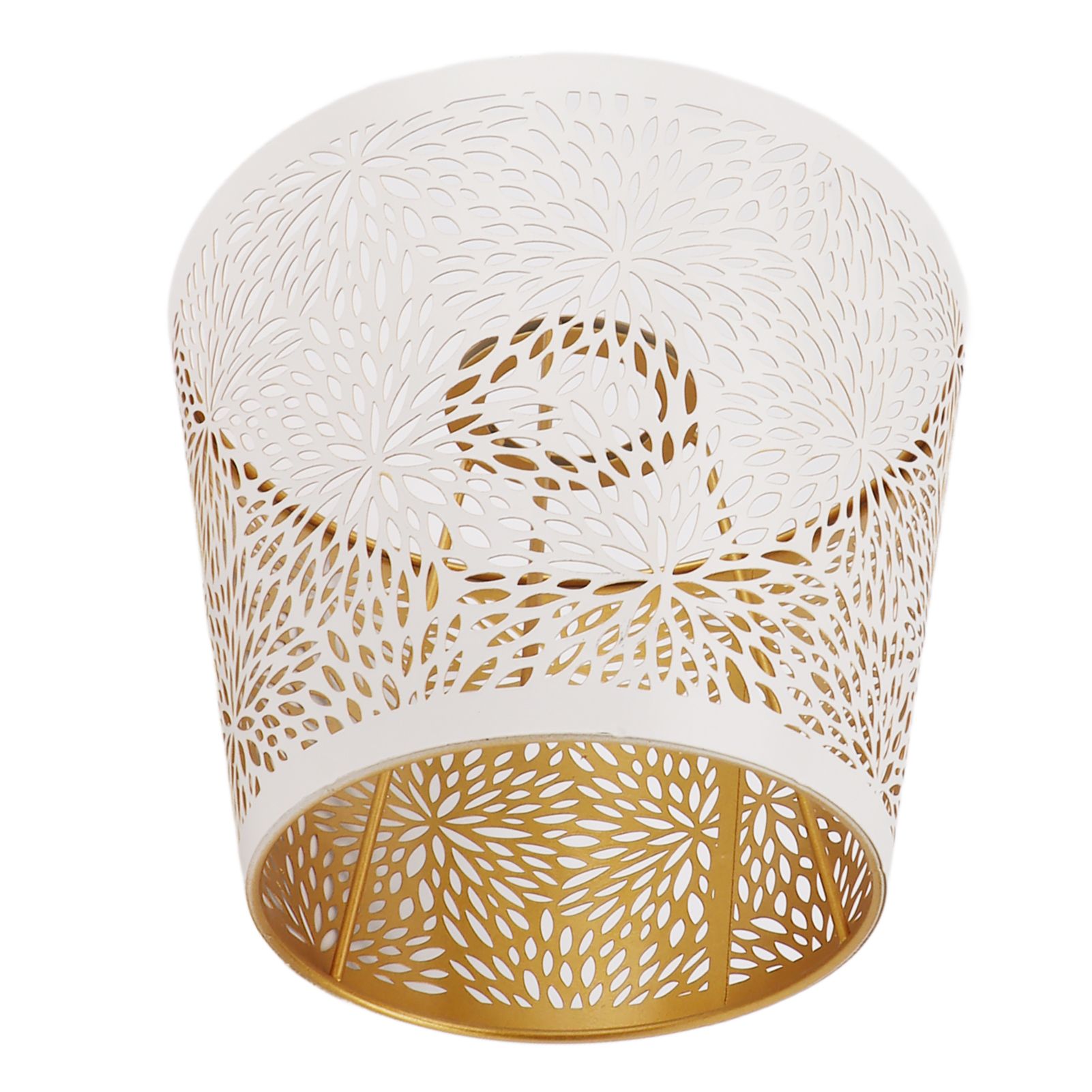 Lamp Shade E27 E26 White Carved Flower Pattern Iron Modern Design Easy view 10