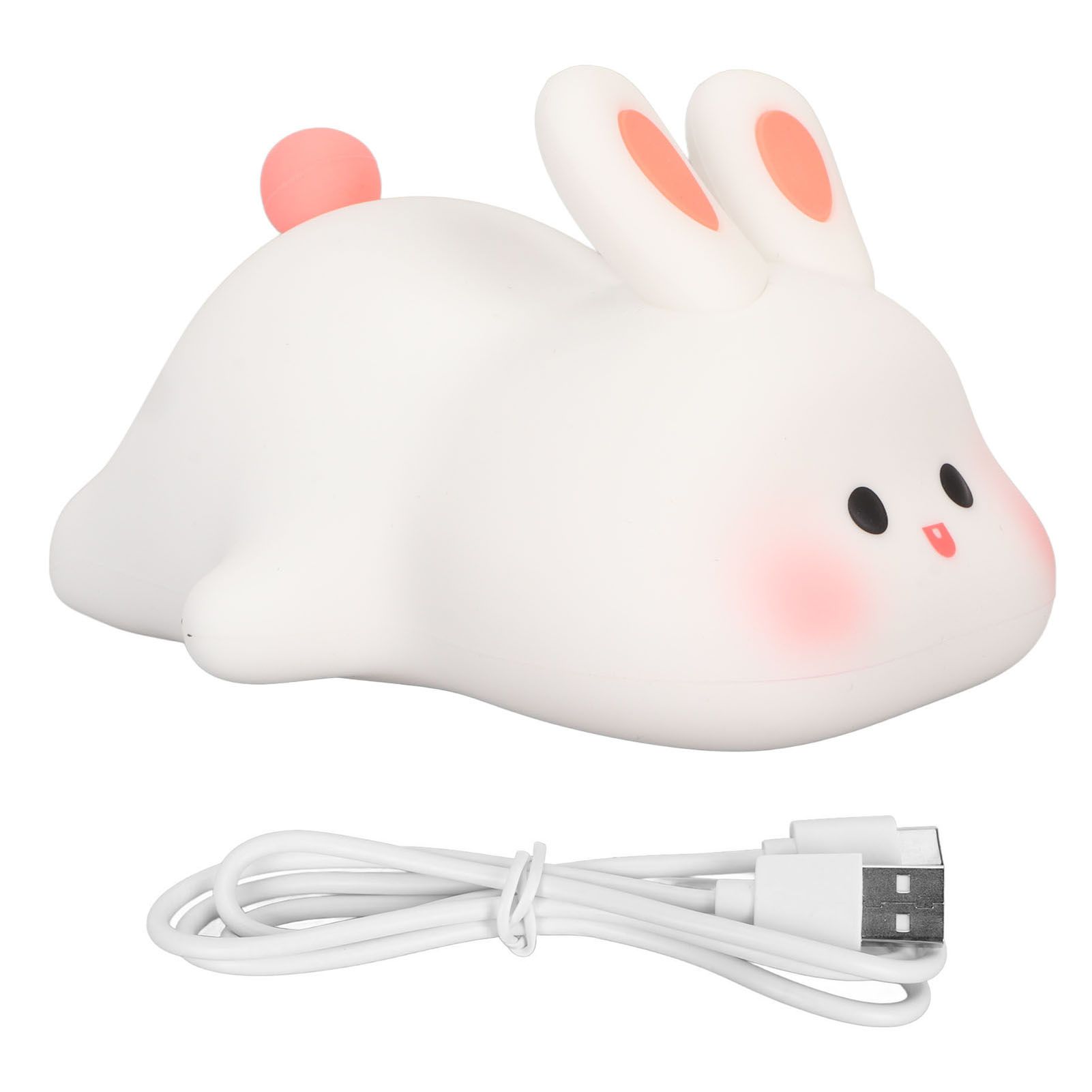 Kawaii Bunny Night Light Soft Silicone Night Light Portable USB Rechargeable