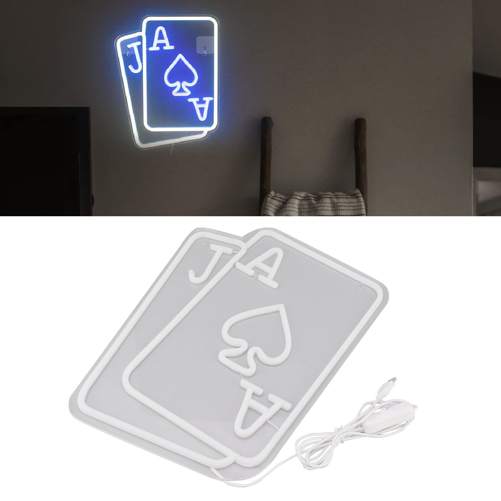 Poker LED Neon Signs Playing Cards Neon Signs for Wall Decor Bedroom Casino view 12