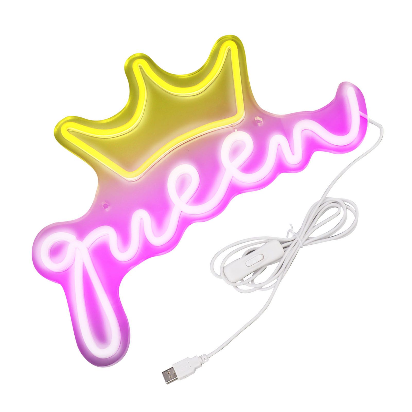 LED Neon Sign Bright USB Powered Decorative Crown Queen Wall Neon Light for view 7