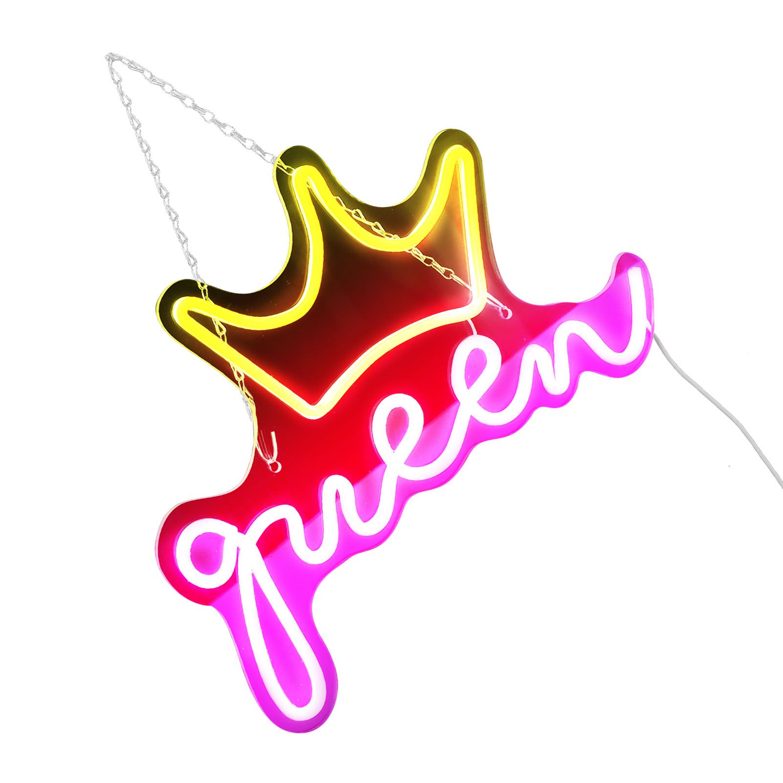LED Neon Sign Bright USB Powered Decorative Crown Queen Wall Neon Light for view 8