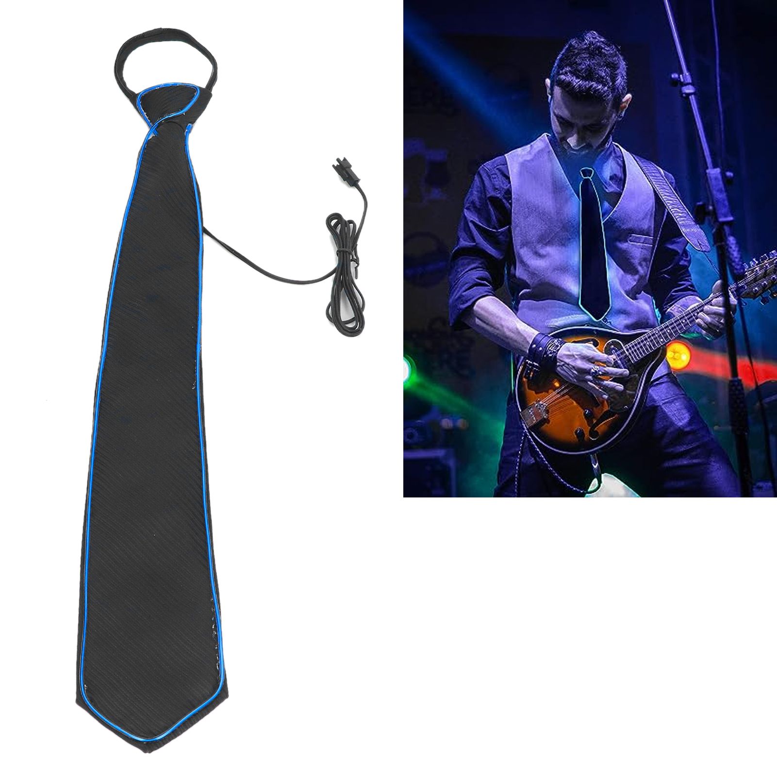 LED Necktie Lighting Modes Adjustable Polyester Key Switch Light Up Neck Tie view 11