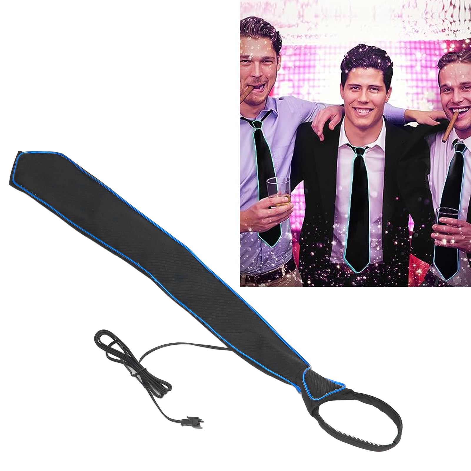 LED Necktie Lighting Modes Adjustable Polyester Key Switch Light Up Neck Tie view 12