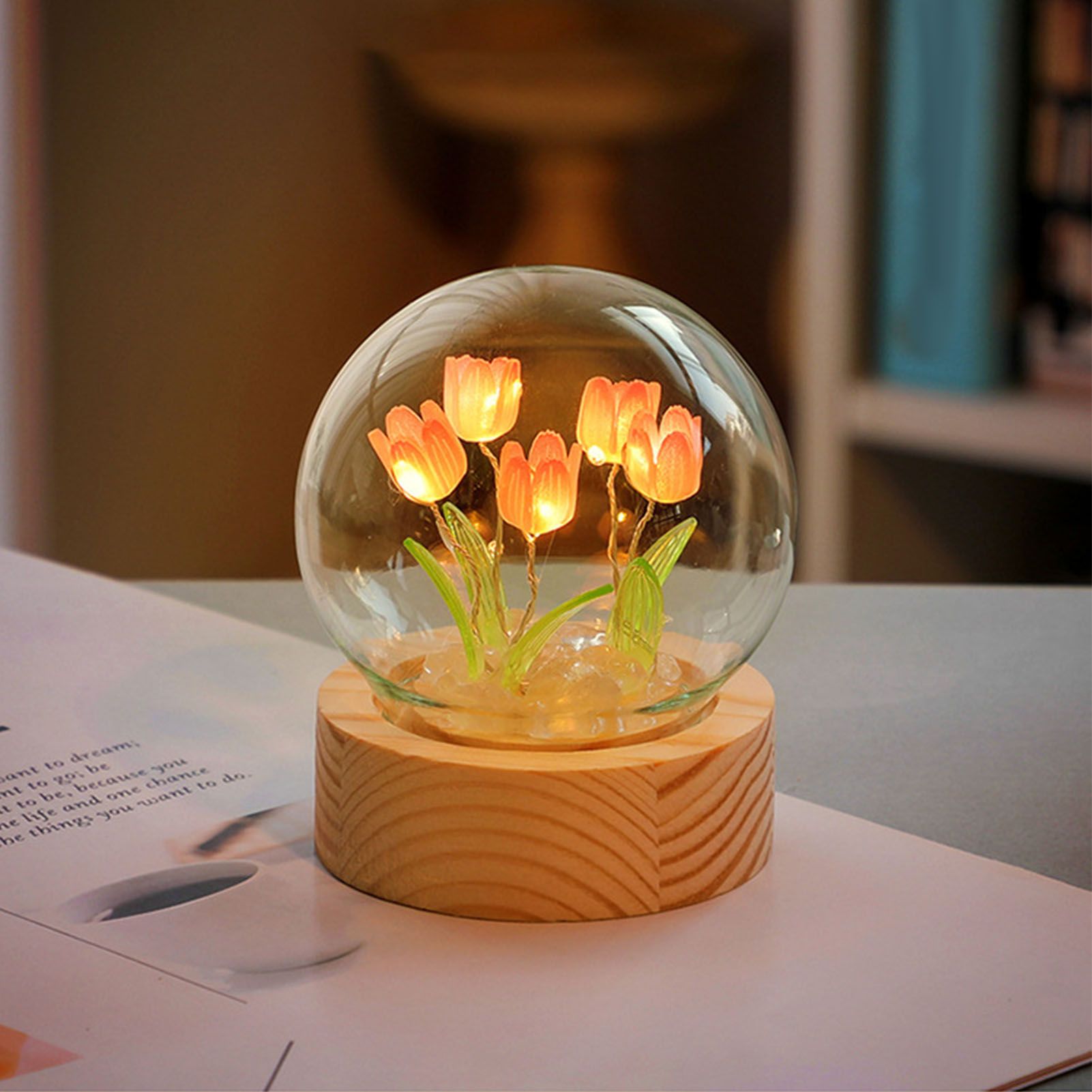 Flower Night Light Tulip Night Lamp Home Decoration Night Light Bedside Light view 5