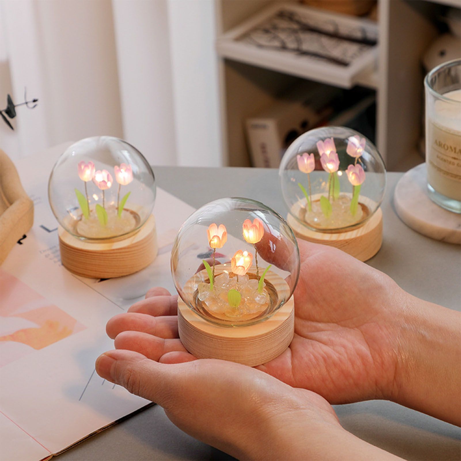 Flower Night Light Tulip Night Lamp Home Decoration Night Light Bedside Light view 8