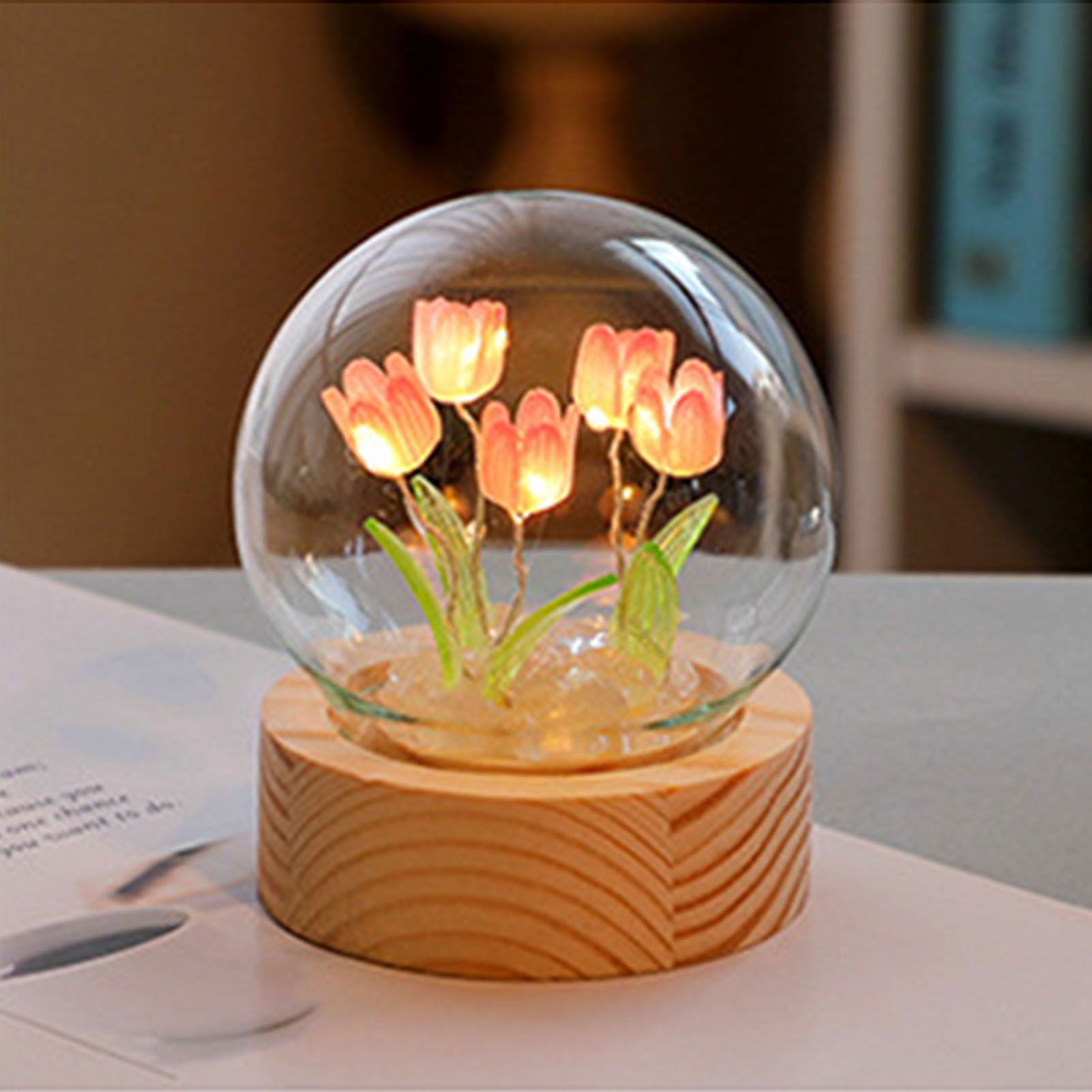 Flower Night Light Tulip Night Lamp Home Decoration Night Light Bedside Light view 10
