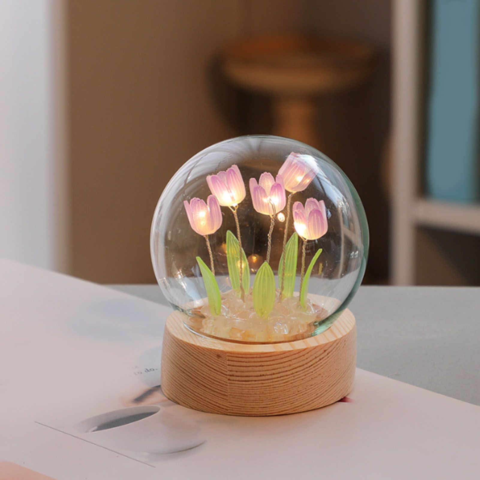 Flower Night Light Tulip Night Lamp Home Decoration Night Light Bedside Light view 5