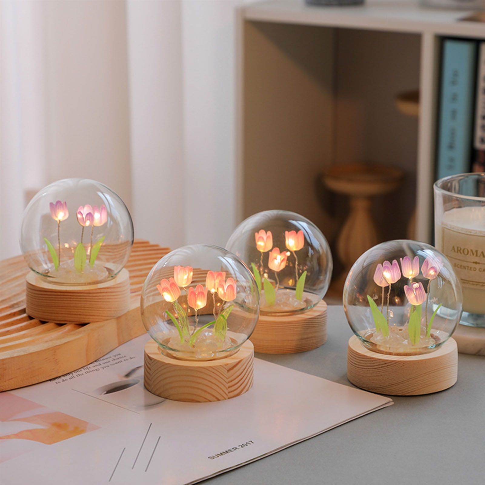 Flower Night Light Tulip Night Lamp Home Decoration Night Light Bedside Light view 9