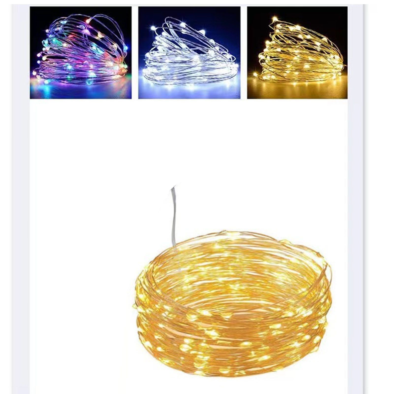 LED Solar Fairy Lights High Brightness Durable Copper Wire 50 LED Outdoor view 10