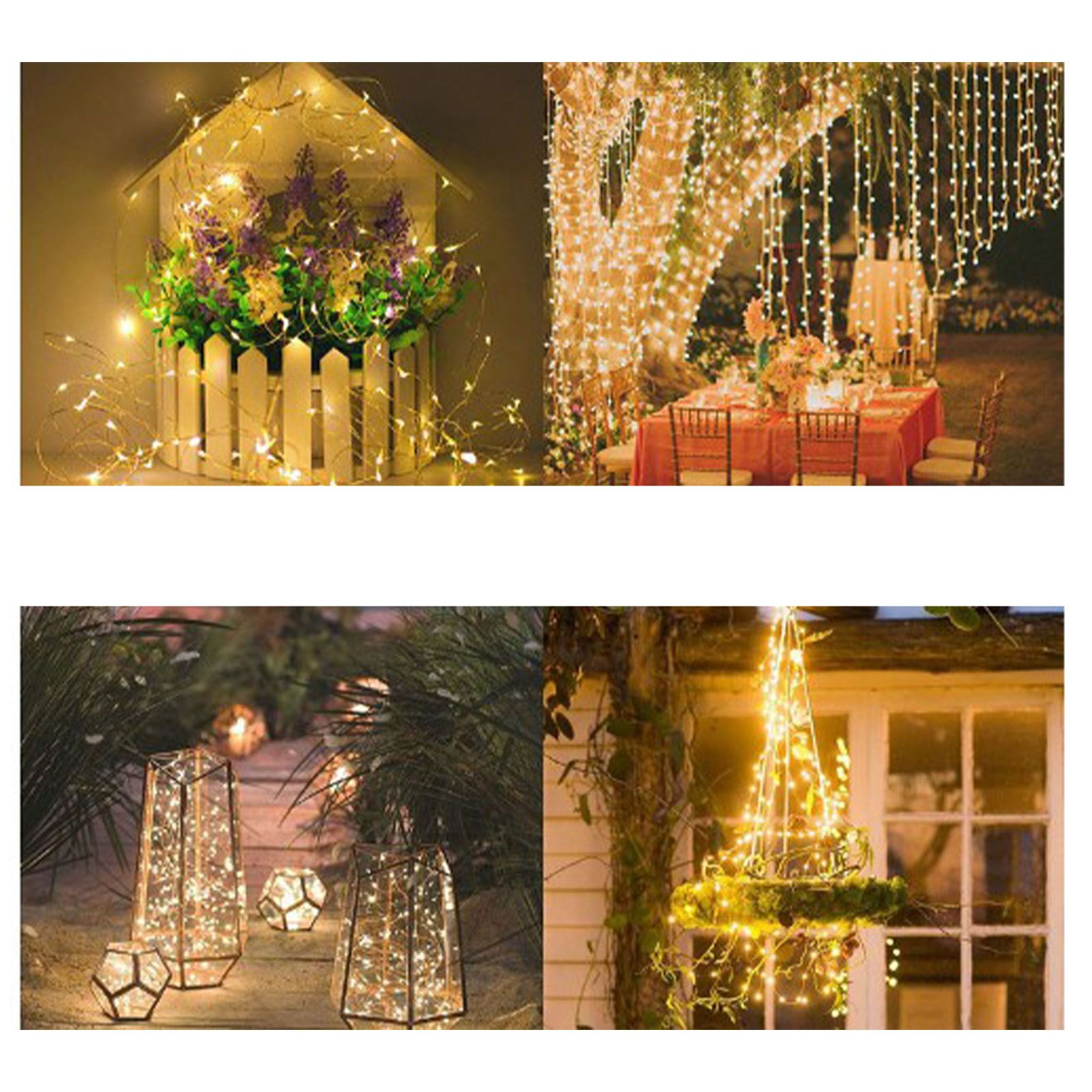 LED Solar Fairy Lights High Brightness Durable Copper Wire 50 LED Outdoor view 12