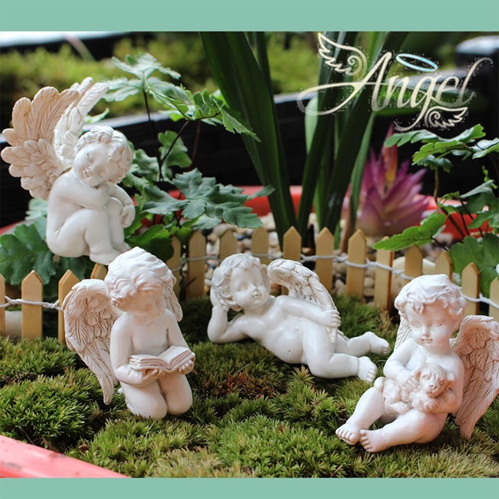 Angel Stakes Figurine Miniature Resin Sculpture Garden Statue for Potted view 5