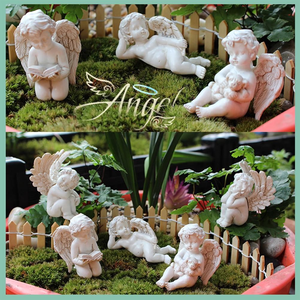 Angel Stakes Figurine Miniature Resin Sculpture Garden Statue for Potted view 8
