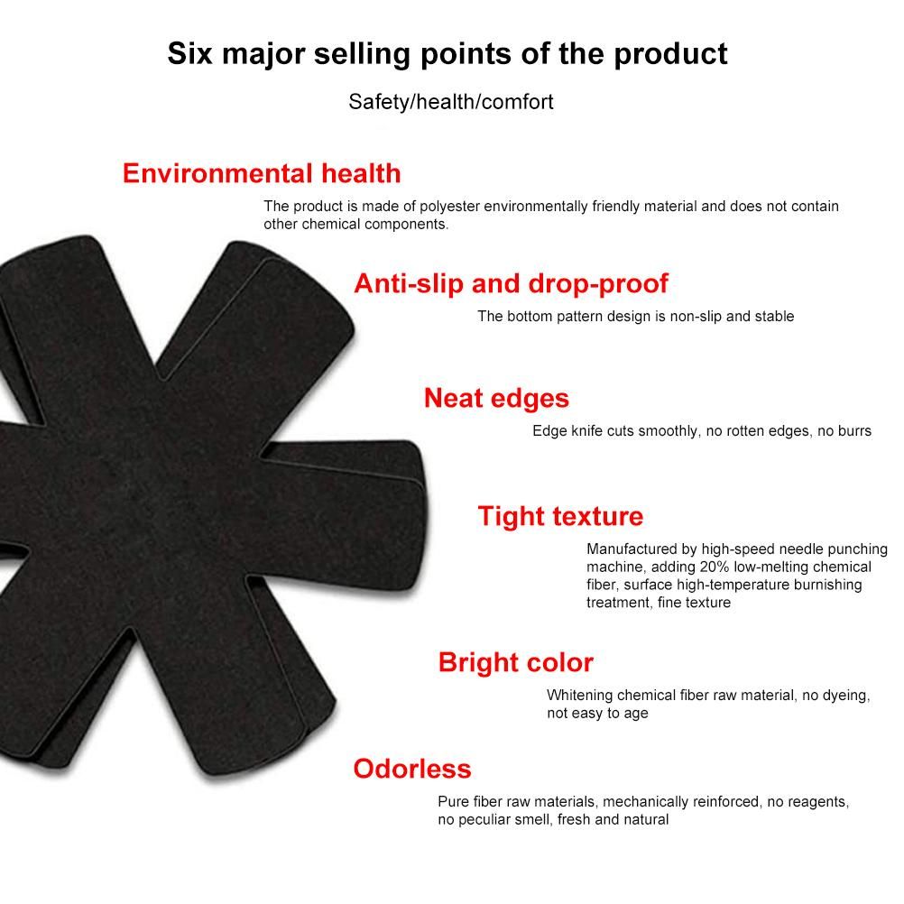 6Pcs Pan Protection Mat Stackable Insulation Pads Pot Trivet Pot Cookware view 3