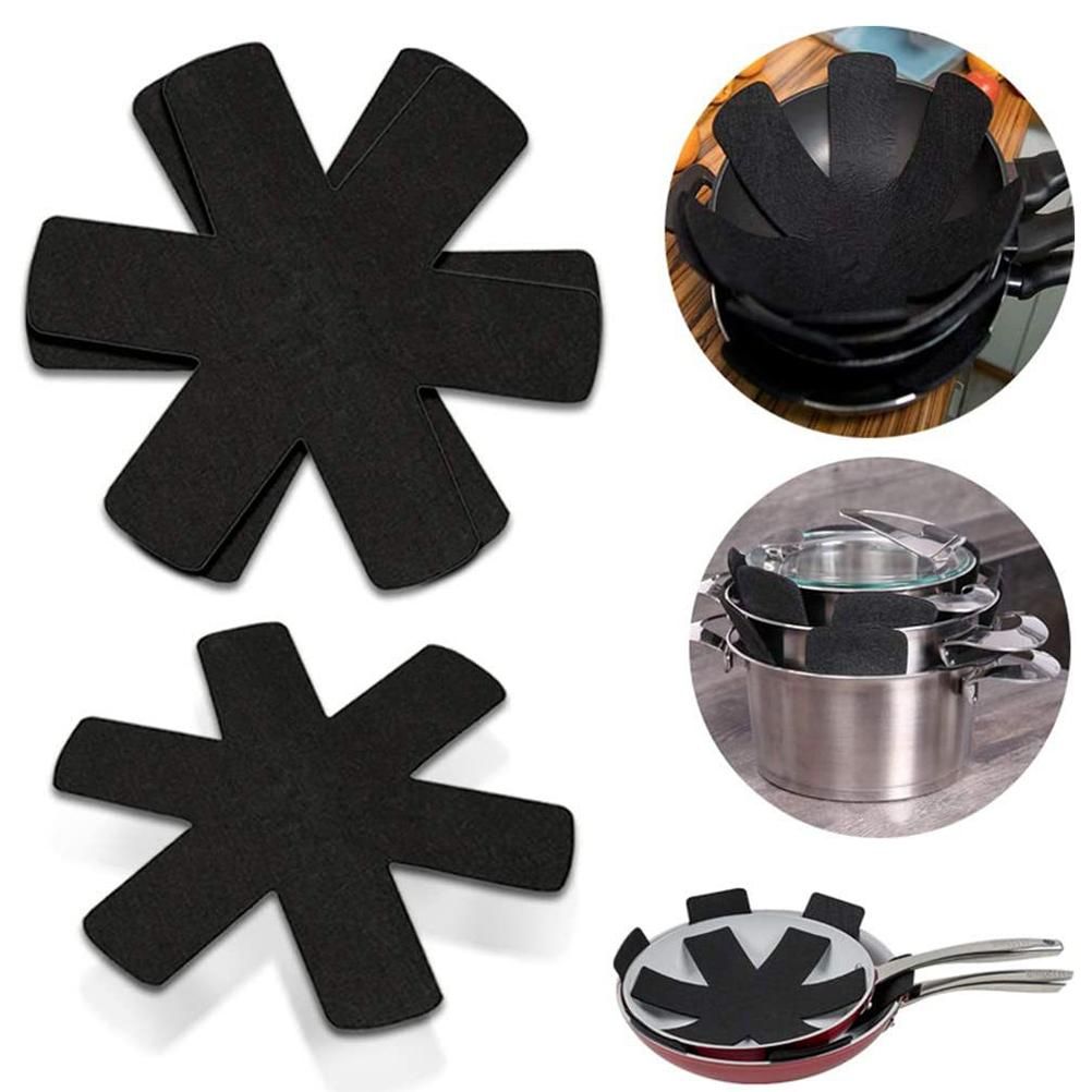 6Pcs Pan Protection Mat Stackable Insulation Pads Pot Trivet Pot Cookware view 5
