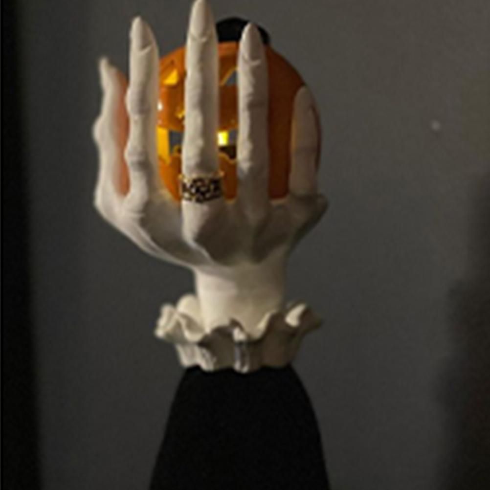 Halloween Candle Holder Witch Hand Shaped Resin Candlestick Desktop Ornaments view 8