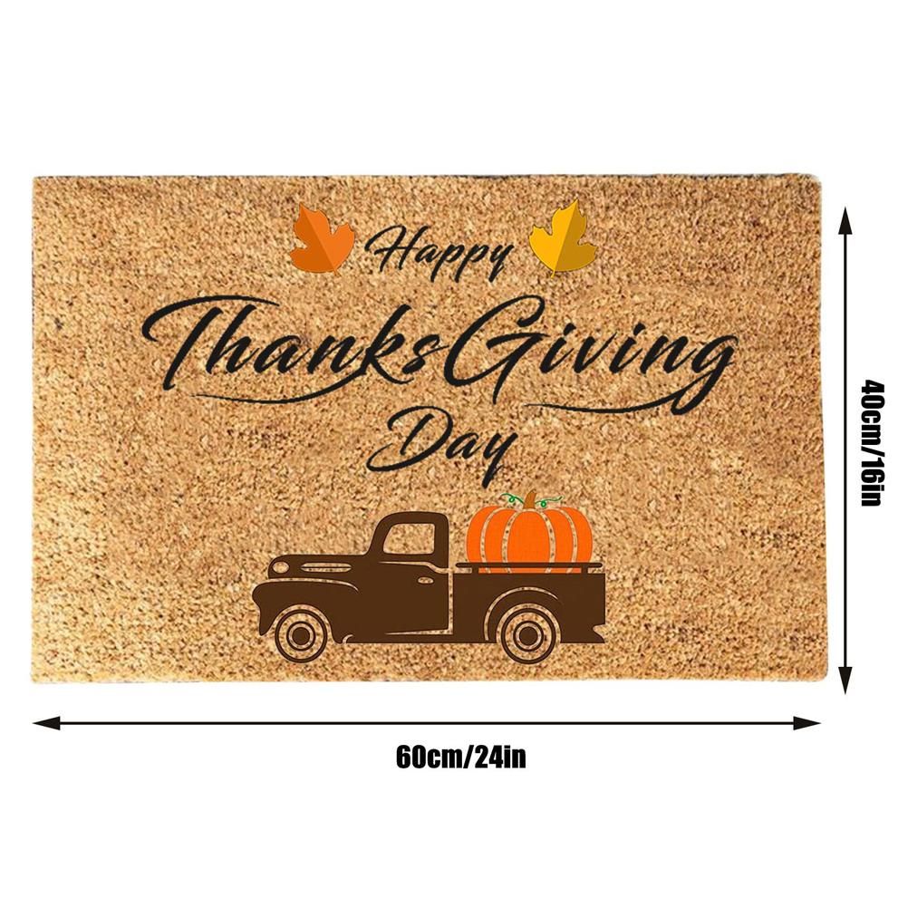 Funny Thanksgiving Doormat Anti Slip Door Mat Autumn Entryway Rug for Front view 2