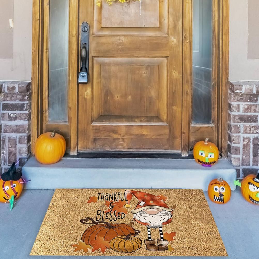 Funny Thanksgiving Doormat Anti Slip Door Mat Autumn Entryway Rug for Front view 10