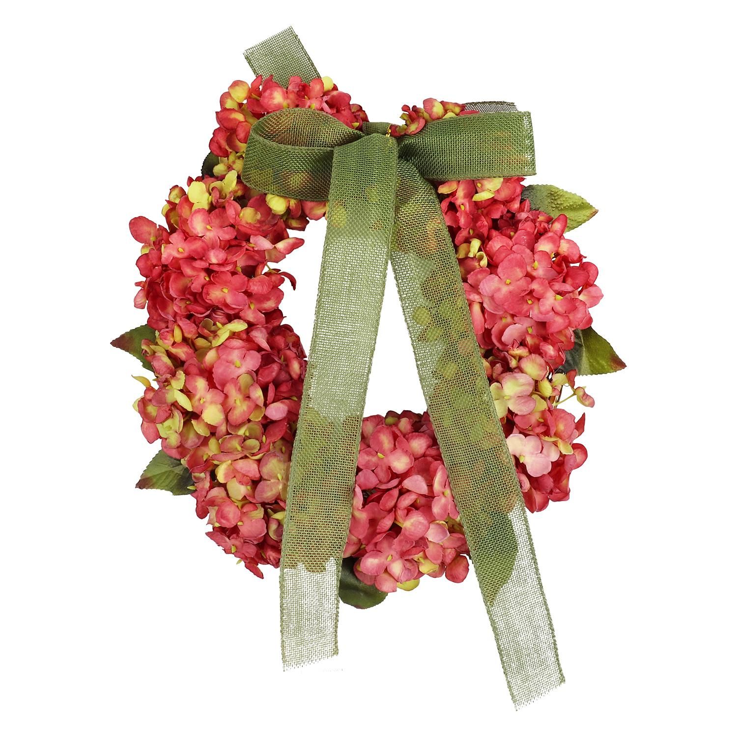 Thanksgiving Wreath Fall Hydrangea Bowknot Decoration Flower Garland Wreath