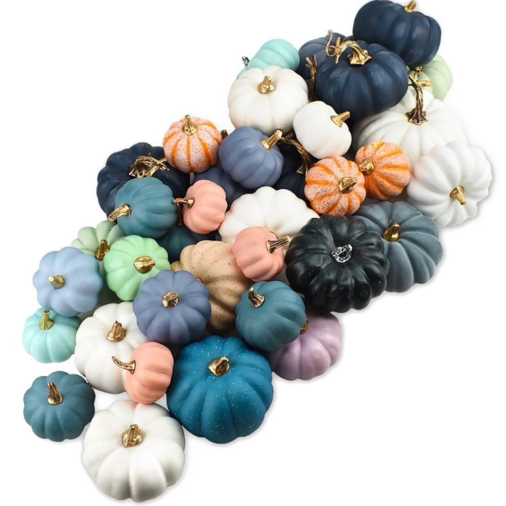 16Pcs Artificial Autumn Pumpkins Fake Foam Pumpkins for Halloween Thanksgiving view 2