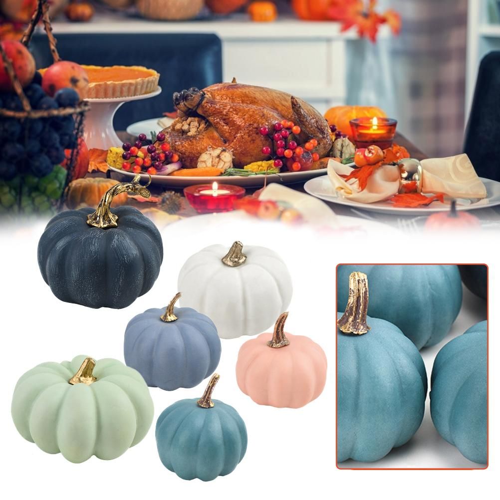 16Pcs Artificial Autumn Pumpkins Fake Foam Pumpkins for Halloween Thanksgiving view 5