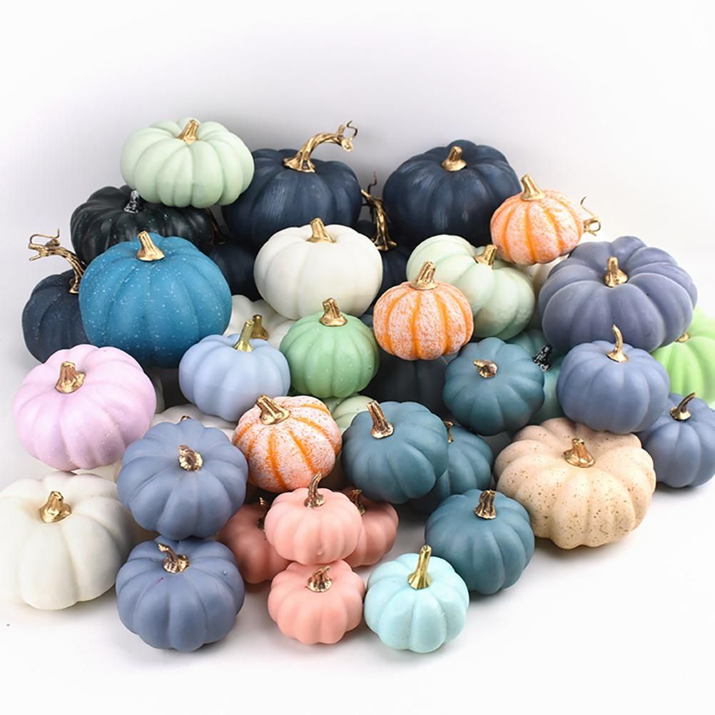 16Pcs Artificial Autumn Pumpkins Fake Foam Pumpkins for Halloween Thanksgiving view 7