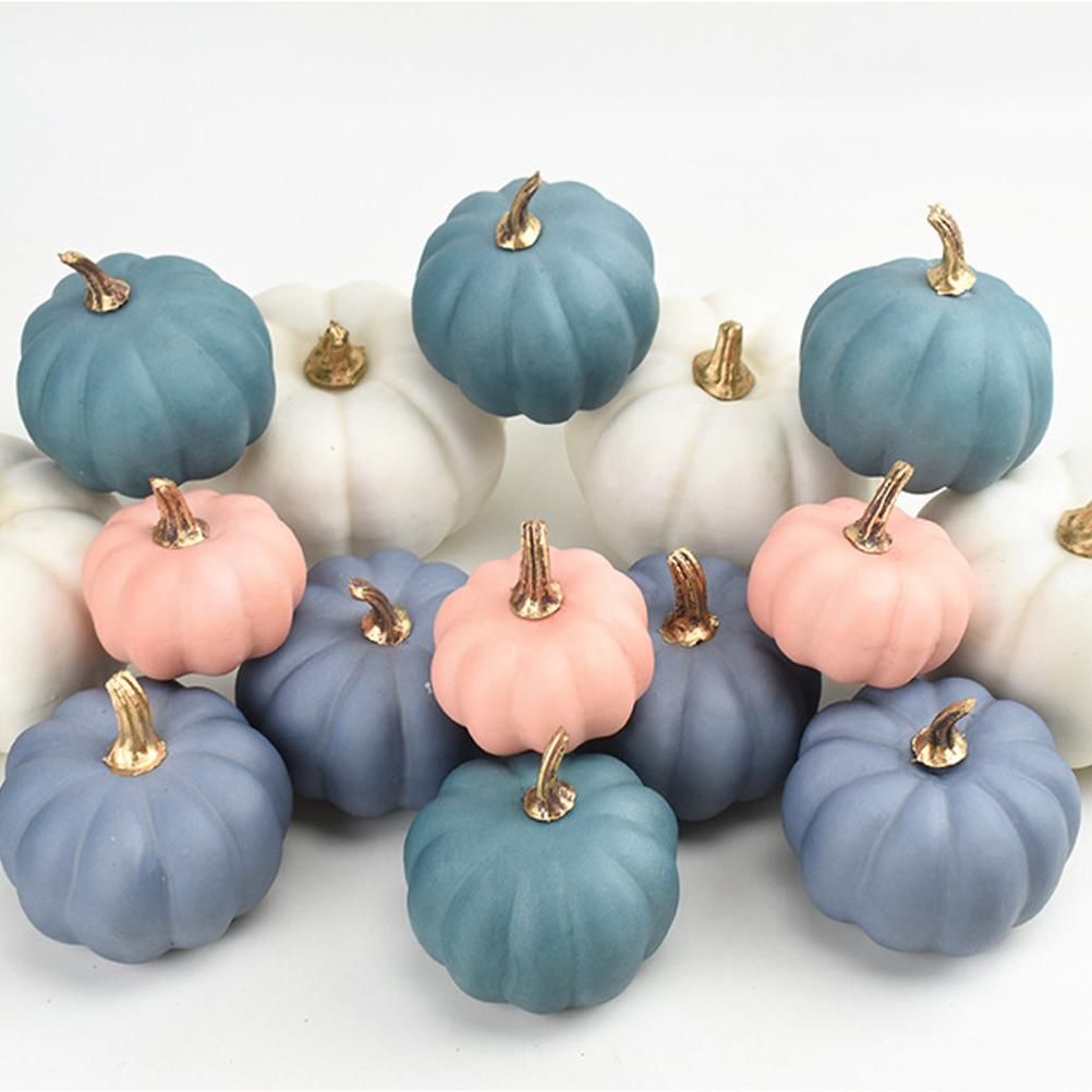 16Pcs Artificial Autumn Pumpkins Fake Foam Pumpkins for Halloween Thanksgiving view 10
