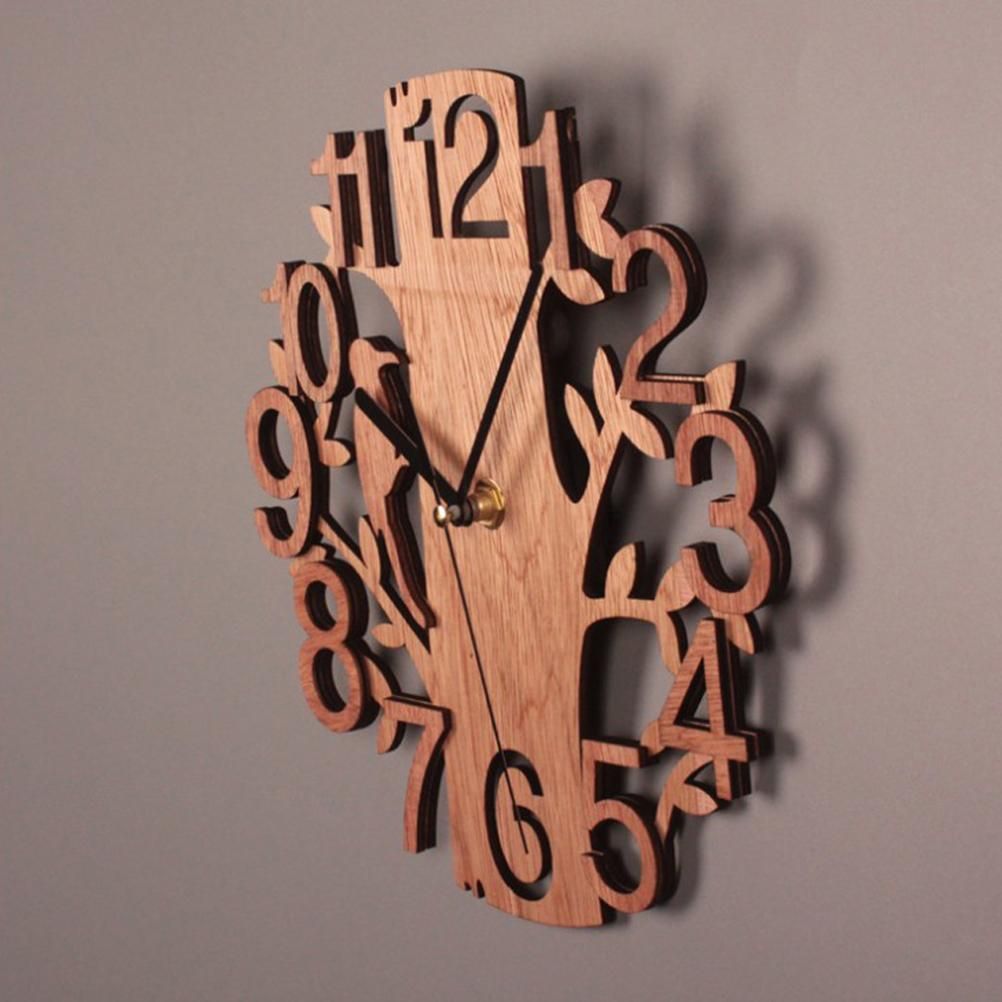 Wall Clock Tree Shape Silent Non Ticking Clock for Office Living Room Bedroom view 5