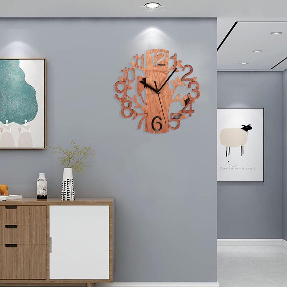 Wall Clock Tree Shape Silent Non Ticking Clock for Office Living Room Bedroom view 9