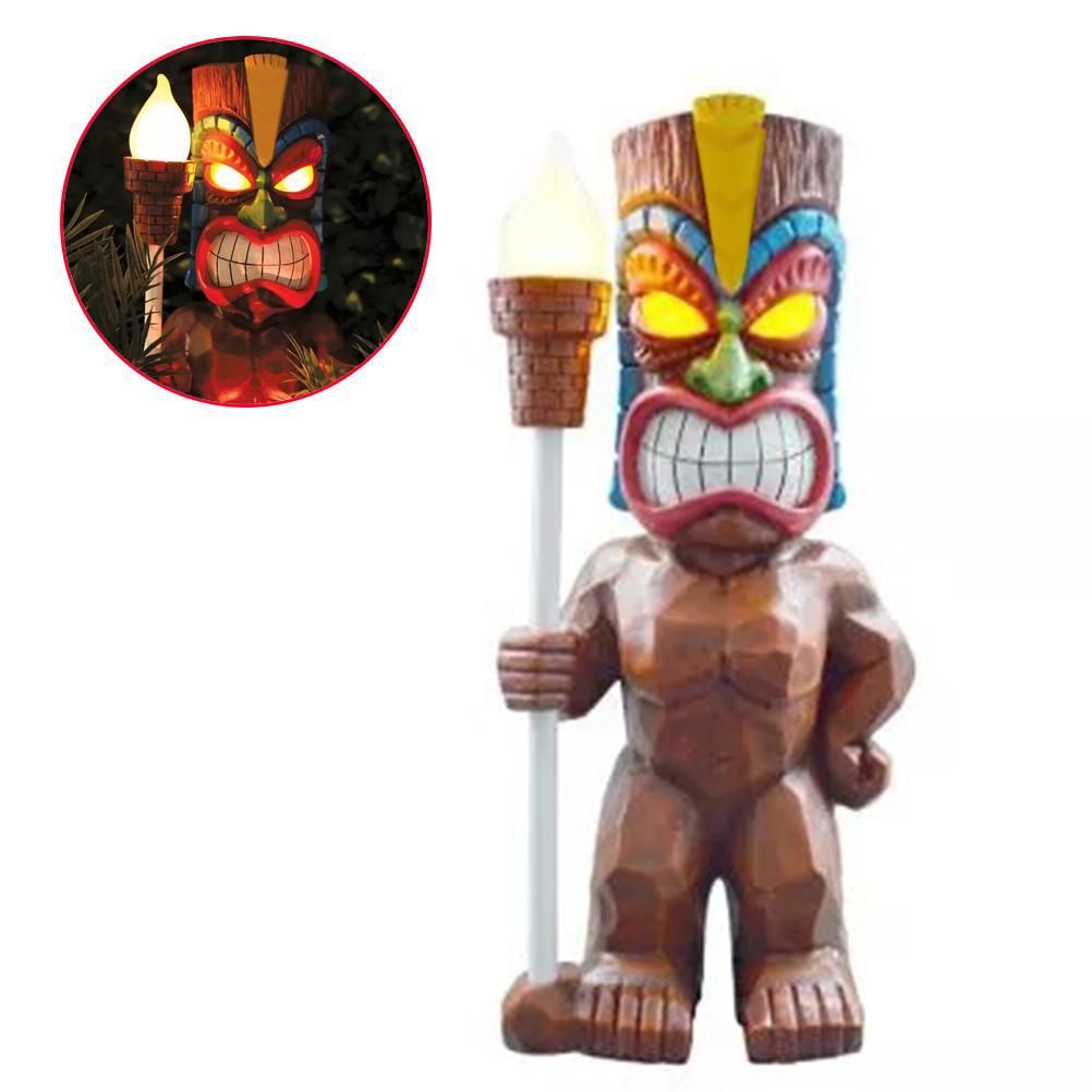 Solar Powered LED Tiki Light Solar Totem Figurine Ornaments LED Garden Light — image 1