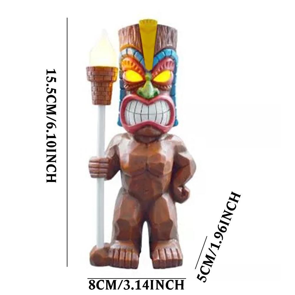 Solar Powered LED Tiki Light Solar Totem Figurine Ornaments LED Garden Light view 2