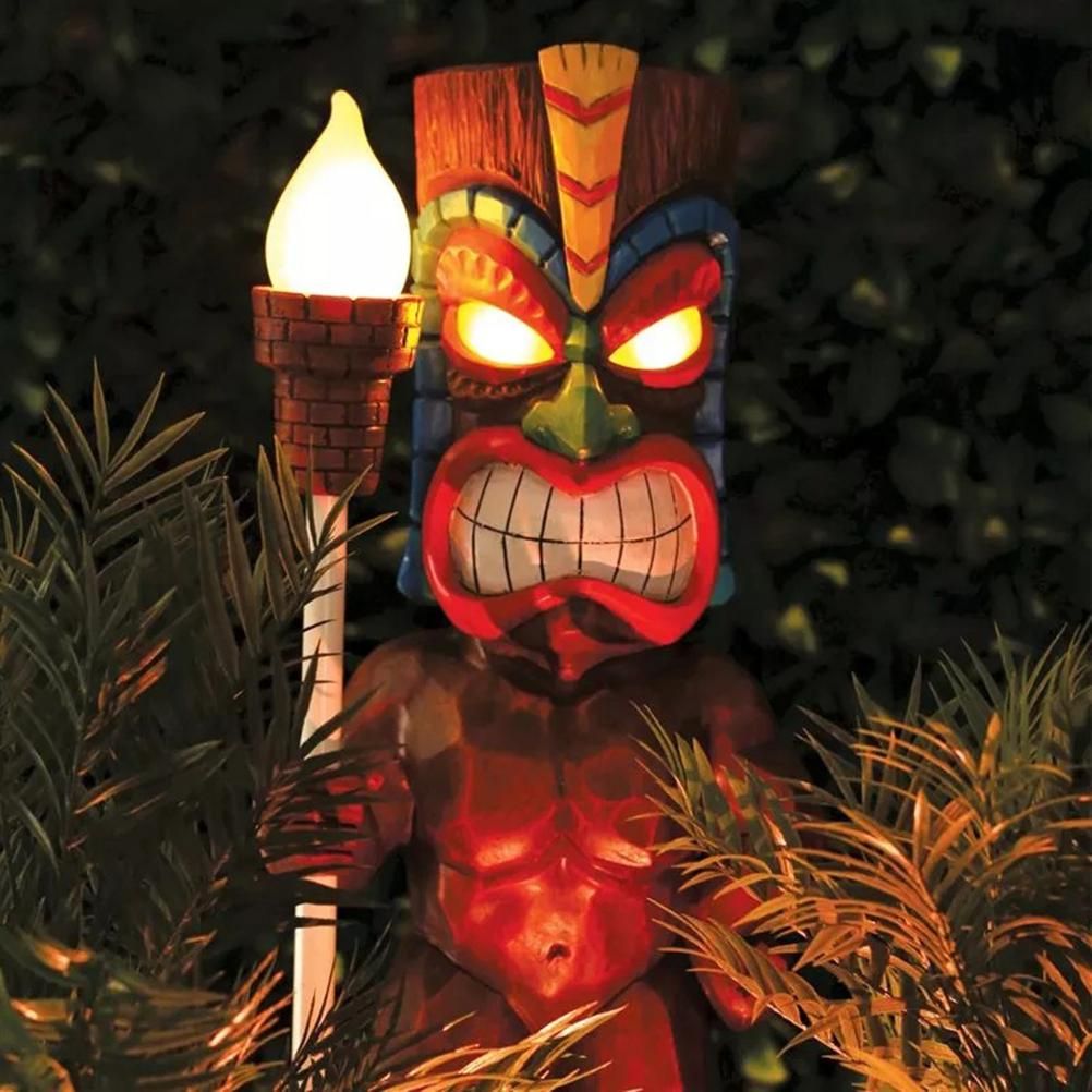 Solar Powered LED Tiki Light Solar Totem Figurine Ornaments LED Garden Light view 3
