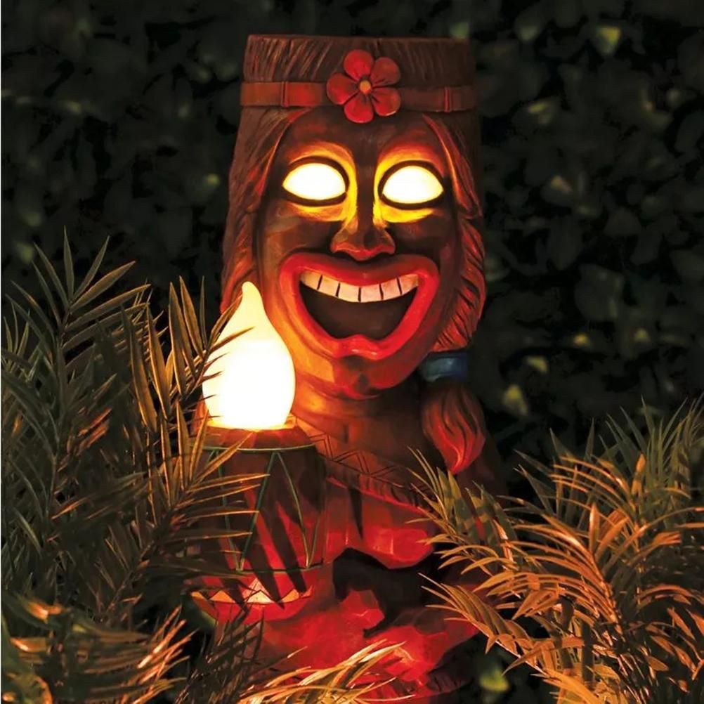 Solar Powered LED Tiki Light Solar Totem Figurine Ornaments LED Garden Light view 7