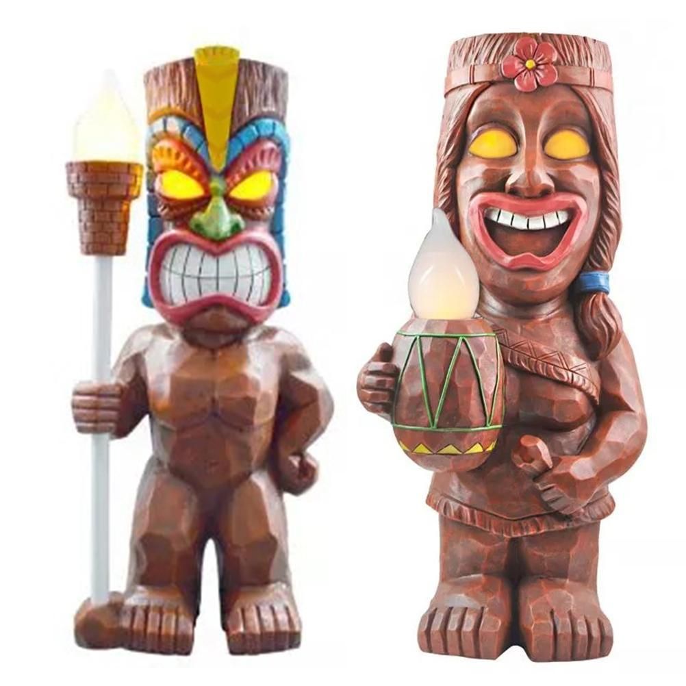 Solar Powered LED Tiki Light Solar Totem Figurine Ornaments LED Garden Light view 9
