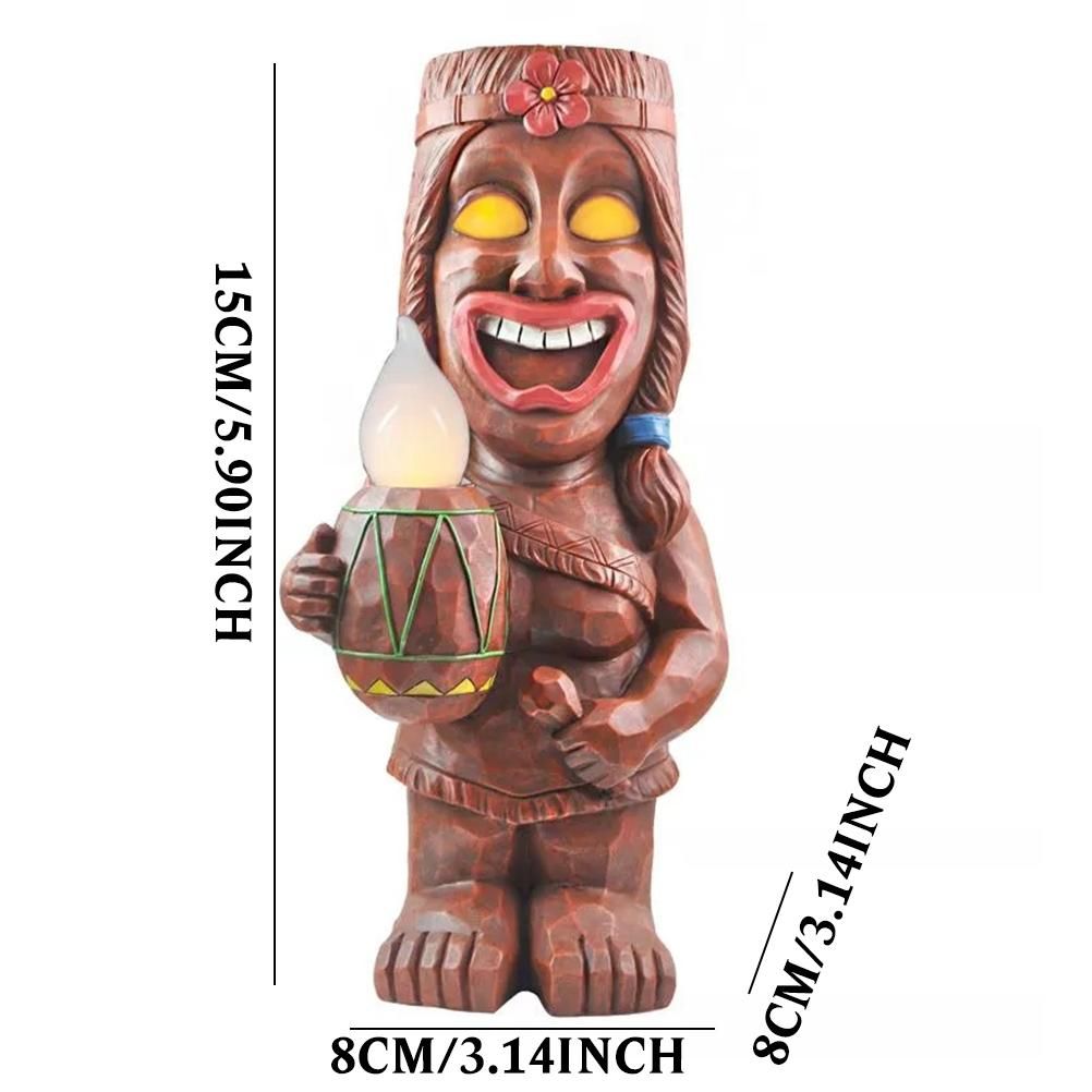 Solar Powered LED Tiki Light Solar Totem Figurine Ornaments LED Garden Light view 2