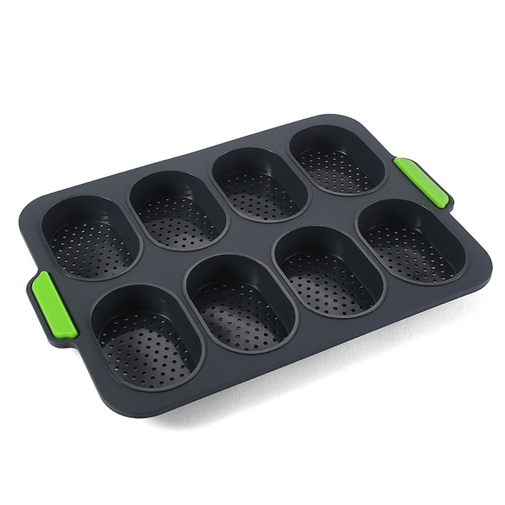 8 Grids Silicone Mold Oval Shape DIY Perforated Cake Baking Mould Kitchen