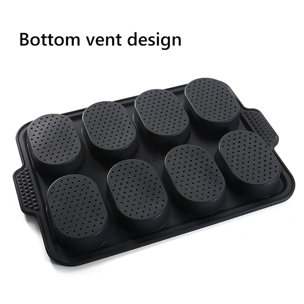 8 Grids Silicone Mold Oval Shape DIY Perforated Cake Baking Mould Kitchen view 5